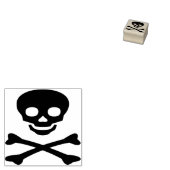 スカルとクロスボーン2シルエットアートスタンプ ラバースタンプ (押印)