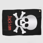 スカルとクロスボーン ゴルフタオル (横)