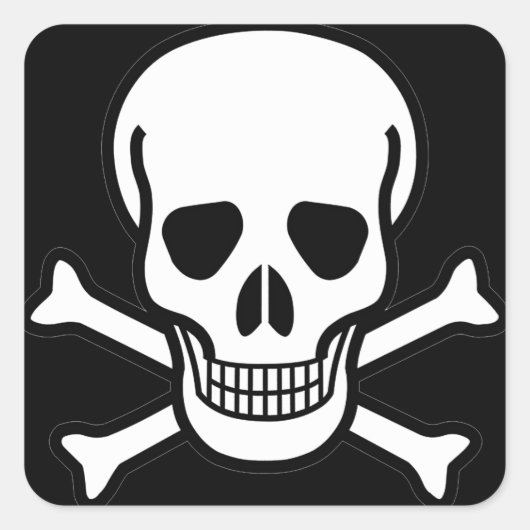 スカルとクロスボーン スクエアシール (正面)