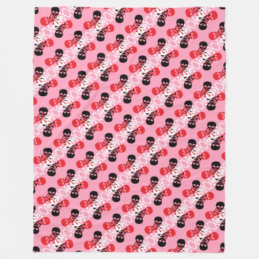 スカルとクロスボーン フリースブランケット (正面)