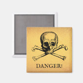 スカルとクロスボーン |マグネット |カスタム文字 |金ゴールド マグネット (正面/裏面)