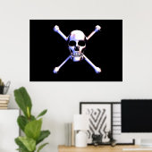 スカルとクロスボーン – メタルヘッド ポスター (ホームオフィス)
