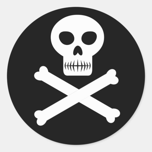 スカルとクロスボーン ラウンドシール (正面)