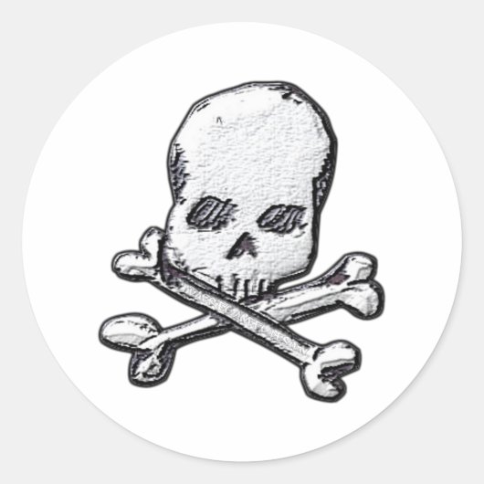 スカルとクロスボーン ラウンドシール (正面)