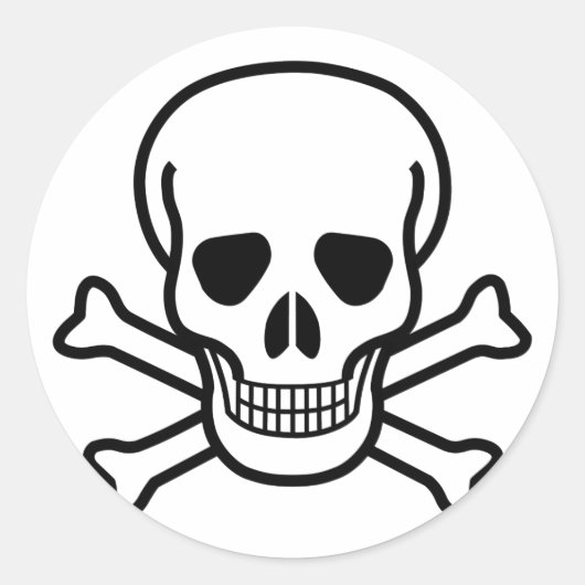 スカルとクロスボーン ラウンドシール (正面)