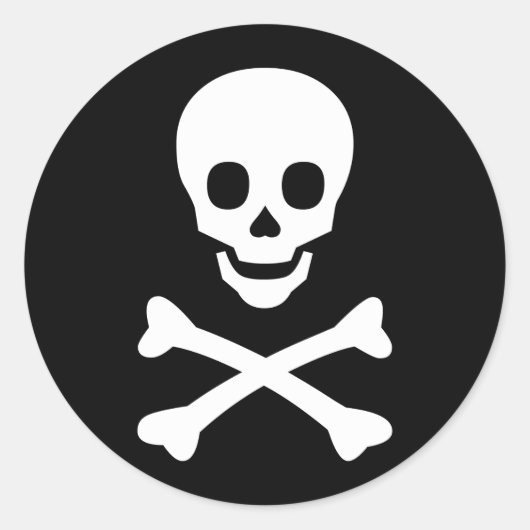 スカルとクロスボーン ラウンドシール (正面)