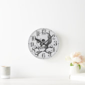 スカルとクロスボーン ラウンド壁時計 (ホーム)