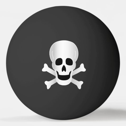 スカルとクロスボーン 卓球ボール (正面)