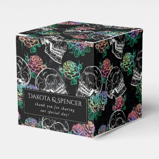 スカルとグラデーションバラ | Gothic Glamありがとうございました フェイバーボックス (正面サイド)
