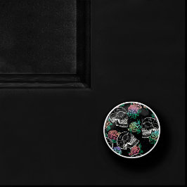 スカルとグラデーションバラ | Gothic Glam Pastel グランジ セラミックノブ