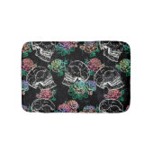 スカルとグラデーションバラ | Gothic Glam Pastel グランジ バスマット (正面)