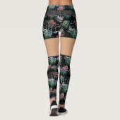 スカルとグラデーションバラ | Gothic Glam Pastel グランジ レギンス (裏面)