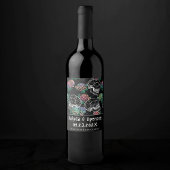 スカルとグラデーションバラ | Gothic Pastelありがとうございました ワインラベル