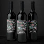 スカルとグラデーションバラ | Gothic Pastelありがとうございました ワインラベル