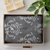 スカルとグレーのゴシックの切り離し 薄葉紙 (ギフト)