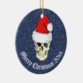 スカルとサンタハット"クリスマス20xx" セラミックオーナメント (右)