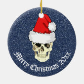 スカルとサンタハット"クリスマス20xx" セラミックオーナメント (裏面)