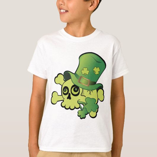 スカルとシャムロック Tシャツ (正面)