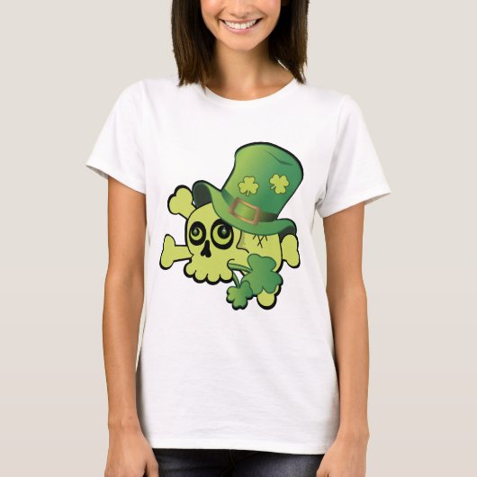 スカルとシャムロック Tシャツ (正面)