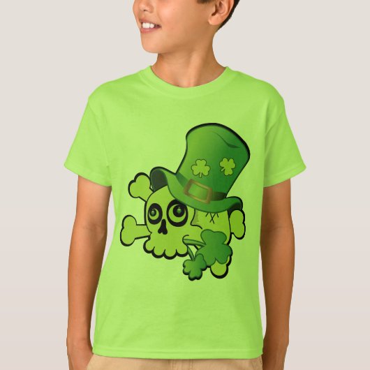 スカルとシャムロック Tシャツ (正面)