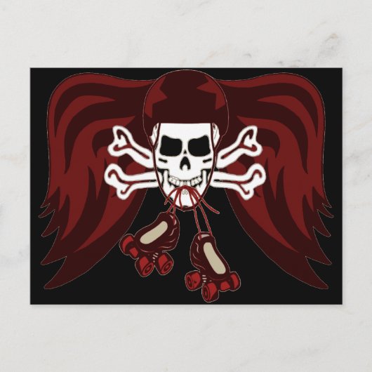 スカルとスケート靴 ポストカード (正面)