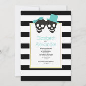 スカルとストライプアクアハロウィン結婚ズ 招待状 (正面)