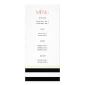 スカルとストライプレッド結婚・ハロウィーンのメニューカード ラックカード (裏面)