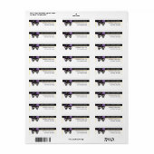 スカルとストライプ紫ハロウィン結婚ズ ラベル (フルシート)