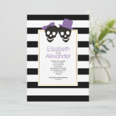 スカルとストライプ紫ハロウィン結婚ズ 招待状 (スタンド正面)