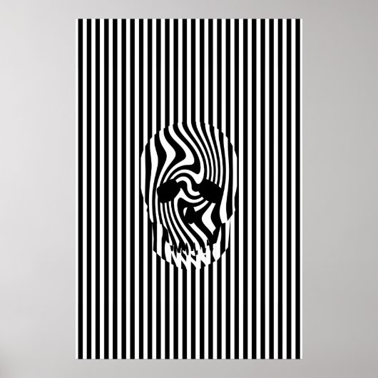 スカルとストライプ、Op Art ポスター (正面)