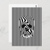 スカルとストライプ、Op Art ポストカード (正面/裏面)