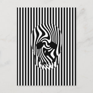 スカルとストライプ、Op Art ポストカード