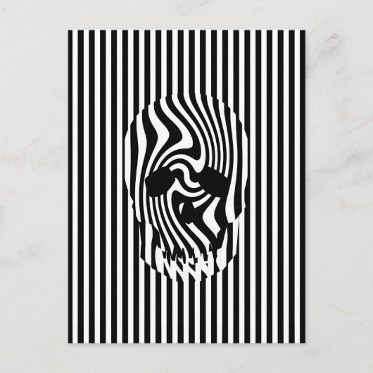 スカルとストライプ、Op Art ポストカード (正面)