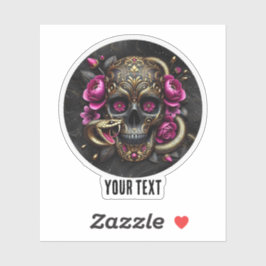 スカルとスネークカスタムステッカー。 シール