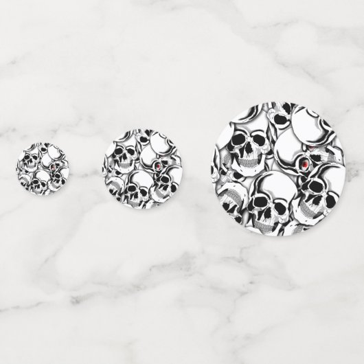 スカルとスパイダーウェブハロウィンミックス コンフェッティ (正面)