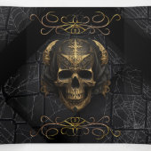 スカルとスパイダーウェブハローウィンパーティ招待状 三つ折り招待状 (内部中)