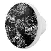 スカルとチョークバラ |ゴシックファンキークグランジラ セラミックノブ (右)