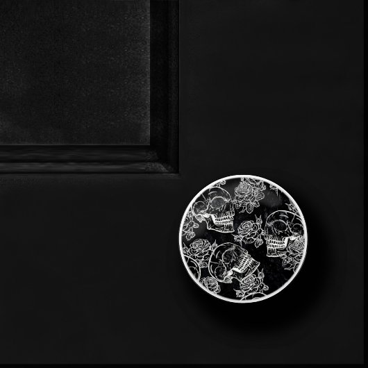 スカルとチョークバラ |ゴシックファンキークグランジラ セラミックノブ