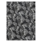 スカルとチョークバラ |ゴシックファンキークグランジラ テーブルクロス (正面)