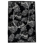 スカルとチョークバラ |ゴシックファンキークグランジラ ミディアムペーパーバッグ (正面)