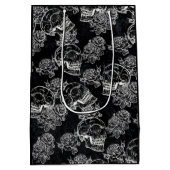 スカルとチョークバラ |ゴシックファンキークグランジラ ミディアムペーパーバッグ (裏面)