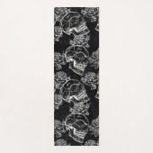 スカルとチョークバラ |ゴシックファンキークグランジラ ヨガマット (正面)