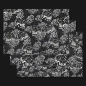 スカルとチョークバラ |ゴシックファンキークグランジラ ラッピングペーパーシート