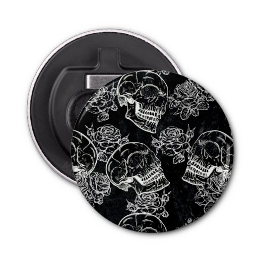 スカルとチョークバラ |ゴシックファンキークグランジラ 栓抜き (正面)
