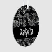 スカルとチョークバラ |ゴシック・グラムファンキーカスタム オーナメント (正面)