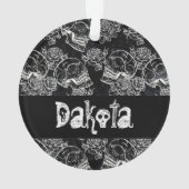 スカルとチョークバラ |ゴシック・グラムファンキーカスタム オーナメント (裏面)