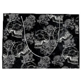 スカルとチョークバラ |ゴシッファンキークグラムグランジ ラージペーパーバッグ (裏面)