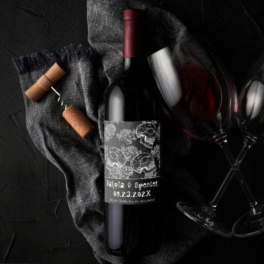 スカルとチョークバラ | Gothic Glamありがとうございました ワインラベル