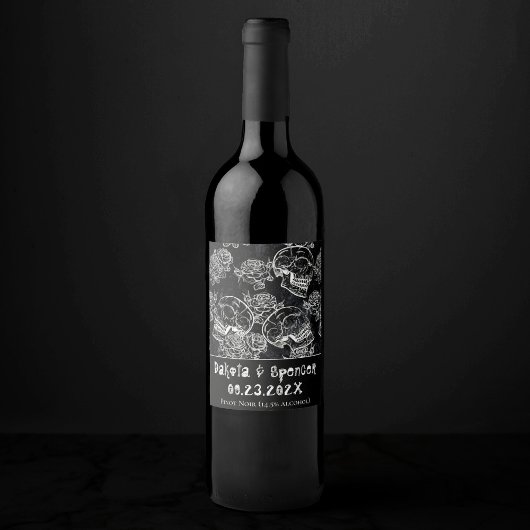スカルとチョークバラ | Gothic Glamありがとうございました ワインラベル