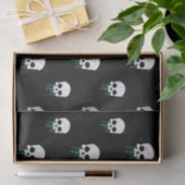 スカルとティール（緑がかった色）駆動ティッシュペーパー 薄葉紙 (ギフト)